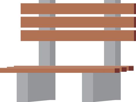 Wooden bench icon. Street chair in cartoon style