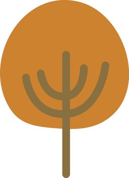 Orange leaf icon. Hand drawn autumn foliage element