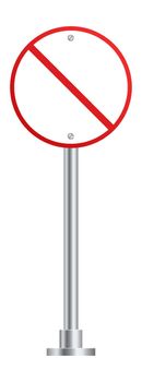 Restriction road sign. Empty red cirle. Prohibition symbol