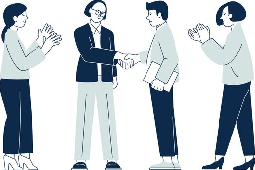 Businessmen handshake. Successful agreement. Deal closed concept