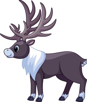 Cartoon reindeer. Winter holiday symbol. Northern animal