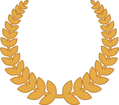 Honor symbol. Round golden laurel wreath badge