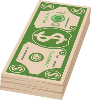 Money bill pack. American dollar currency bundle