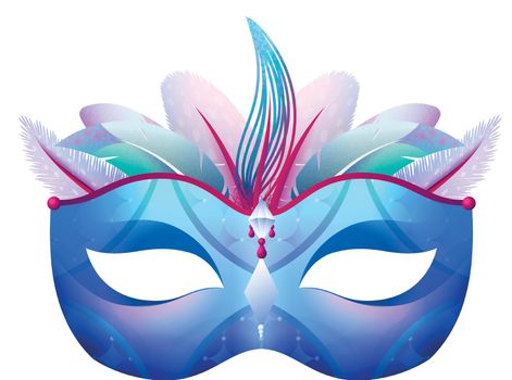 Blue carnival mask. Brasilian carnival face accessory
