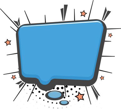 Blue chat message frame in retro comic style