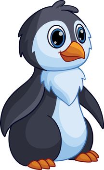 Cartoon penguin. Antarctic sea bird. Funny character