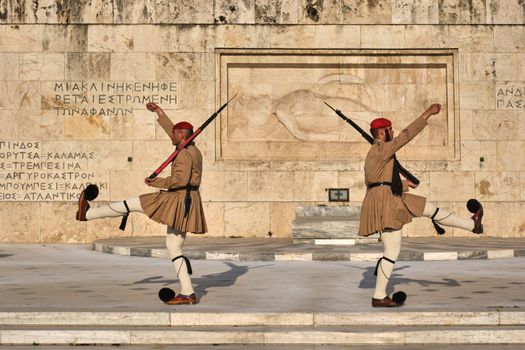 Changing of the presidential guard Evzones, Syntagma square, Athens