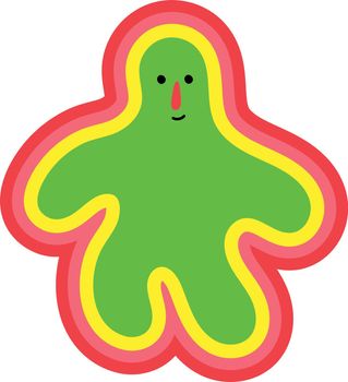 Psychedelic human figure. Colorful funky trendy sticker