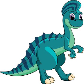 Happy dinosaur. Cartoon colorful prehistoric animal character