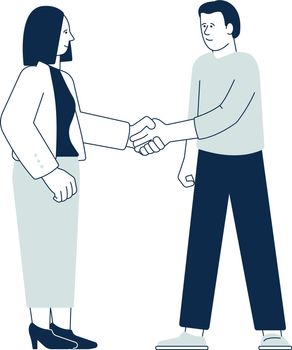 Handshake icon. People making agreement. Friendship partners