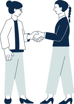 Women shaking hands. Business partners. Work agreement