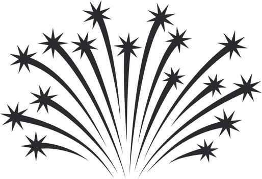 Firework icon. Black sparks. Show light symbol