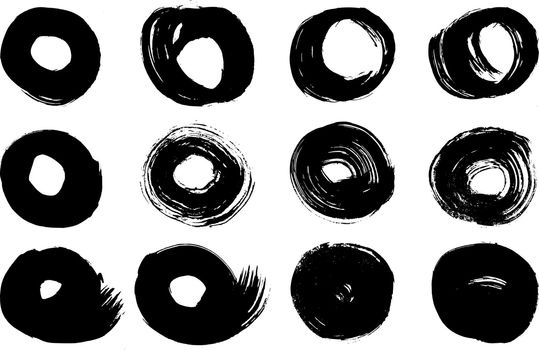 Scribble circle. Artistic round ink grunge stroke