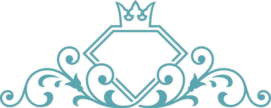 Luxury vintage logo template. Crowned diamond frame