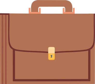 Business bag icon. Leather briefcase. Businessman symbol isolated on white background