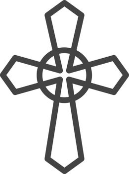 Religous faith symbol. Ornamental cross line symbol