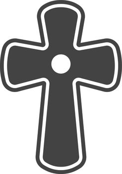 Divine power symbol. Christian cross black icon