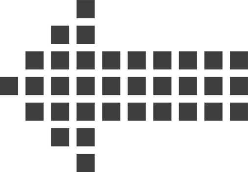 Pixel arrow. Black square pattern left direction pointer