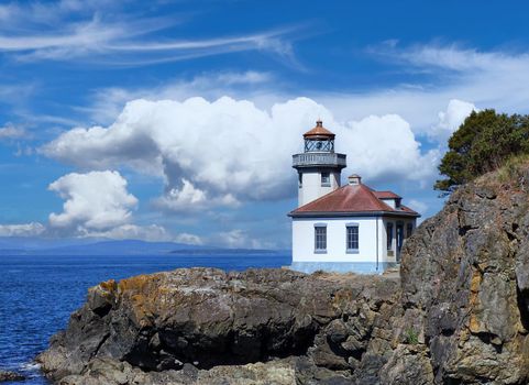Lighthouse on Puget Sound of Washington State 