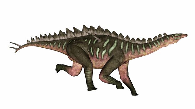 Miragaia dinosaur running head up - 3D render