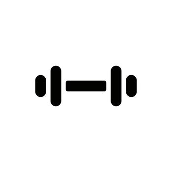 Dumbbell silhouette icon. Muscle training icon. Vector.