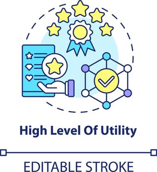 High utility level concept icon
