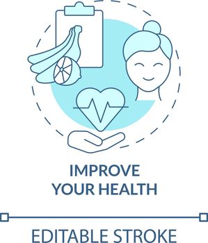 Improve your health blue concept icon