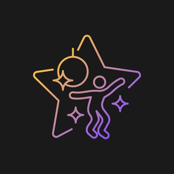 Dance competition show gradient vector icon for dark theme