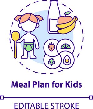 Meal plan for kids concept icon
