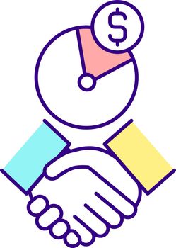 Employement agreement RGB color icon