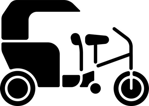Tricycle taxi black glyph icon