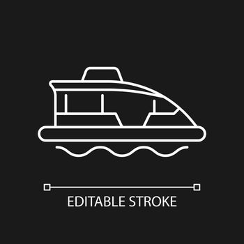 Water taxi white linear icon for dark theme