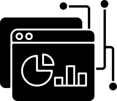 Data intelligence platform black glyph icon