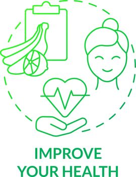 Improve your health green gradient concept icon