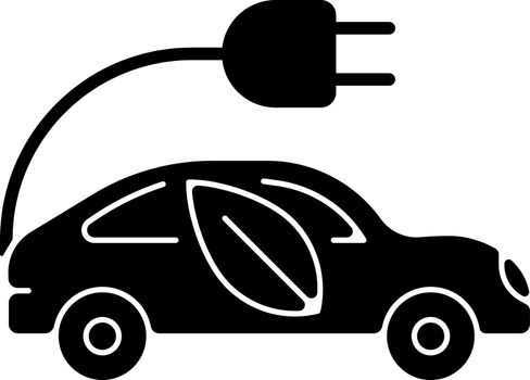 Electric taxi black glyph icon