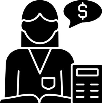 Accountant black glyph icon