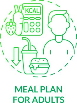 Meal plan for adults green gradient concept icon