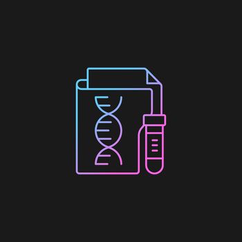 Genetic information privacy gradient vector icon for dark theme