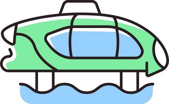 Electric water taxi RGB color icon