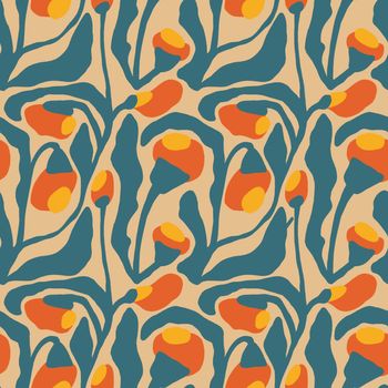 Retro floral pattern in gentle colors