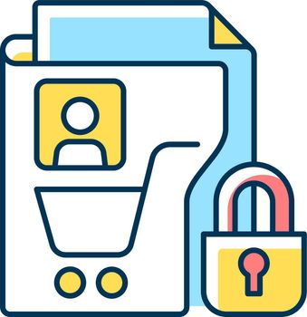 Consumer data privacy RGB color icon