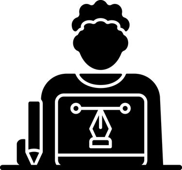 Graphic designer black glyph icon