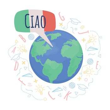 Italian speaking community 2D vector isolated illustration