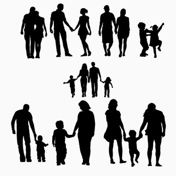 Vector silhouette of family. Relationships illustration