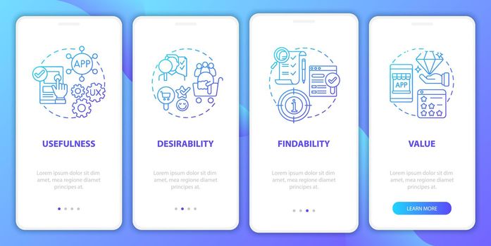 UX usability onboarding mobile app page screen
