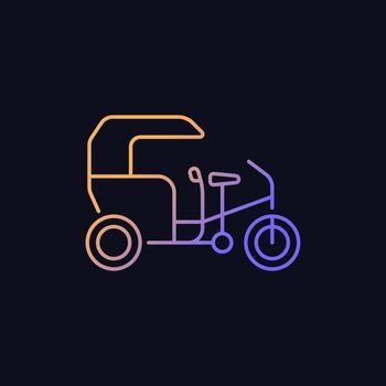 Tricycle taxi gradient vector icon for dark theme