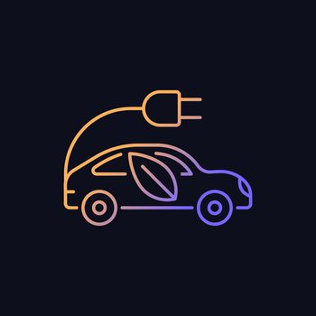 Electric taxi gradient vector icon for dark theme