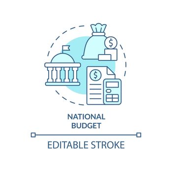 National budget turquoise concept icon