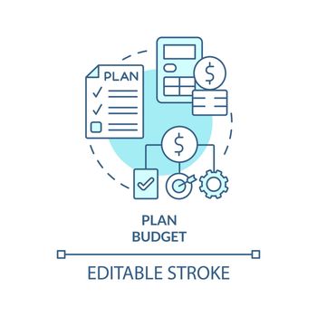 Plan budget turquoise concept icon