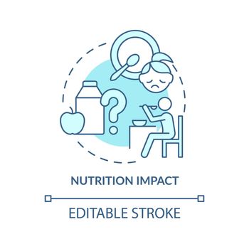 Nutrition impact turquoise concept icon
